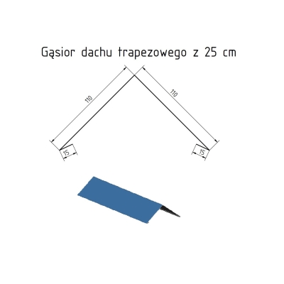 Gąsior dachu trapezowego z 25 cm - dł. 2 mb.